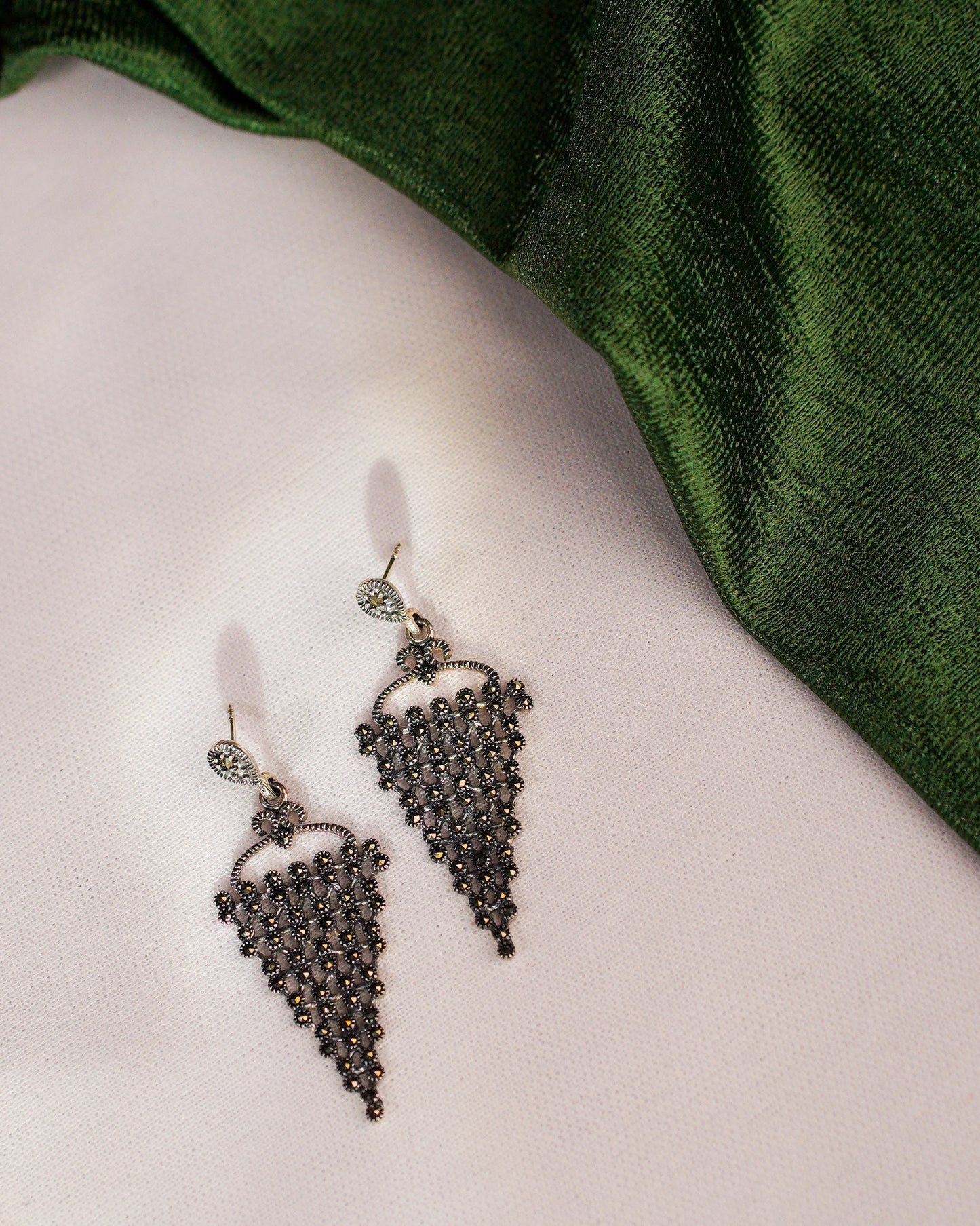 Ebony Eclipse Pyramid Earrings