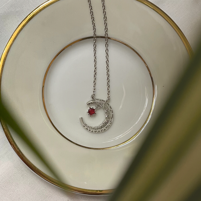 Ruby Lunar Reflection Pendant