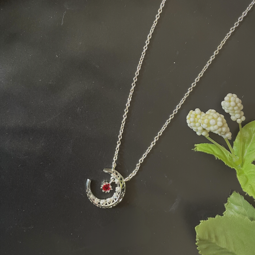 Ruby Lunar Reflection Pendant