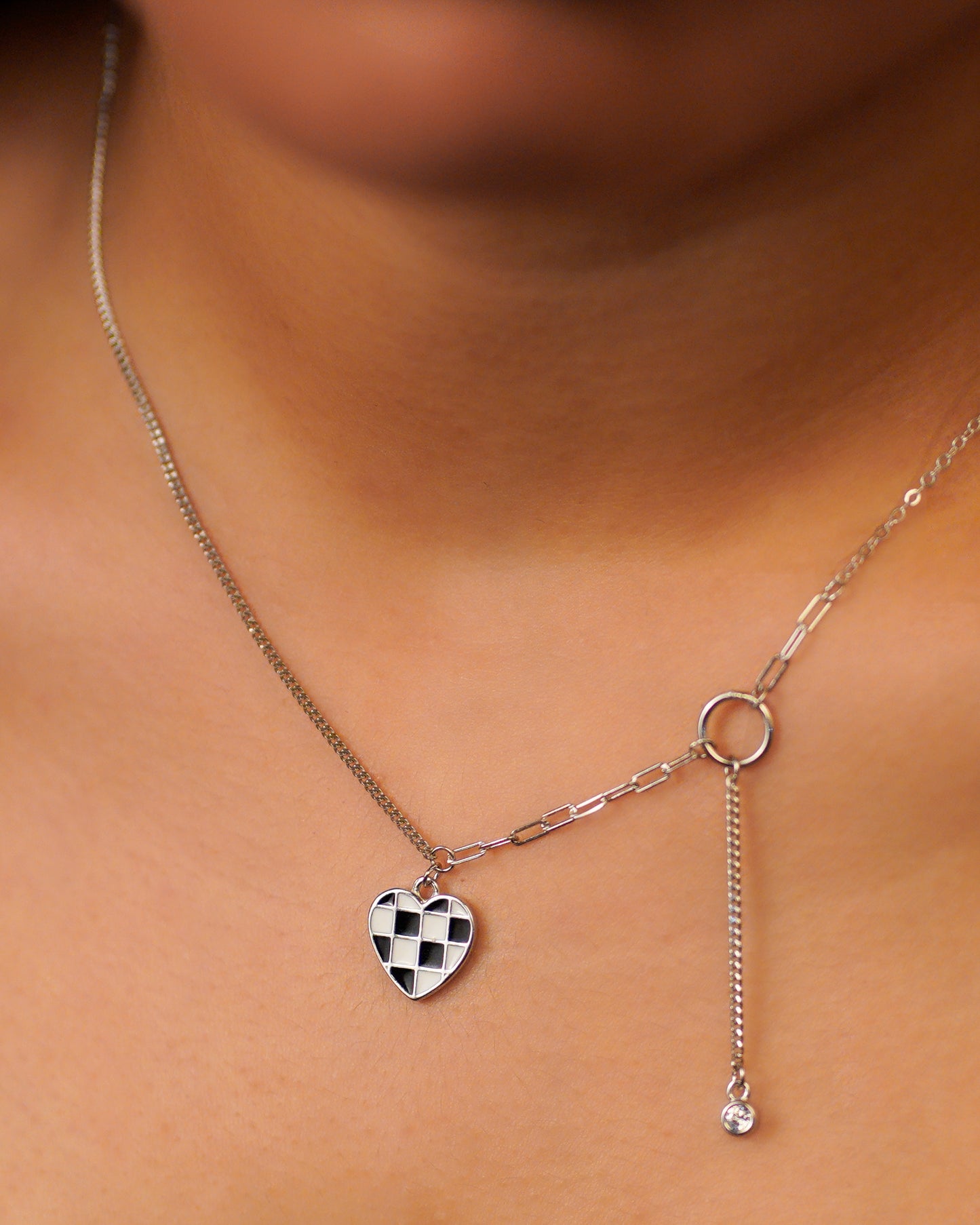 Noir et Blanc Heart Pendant