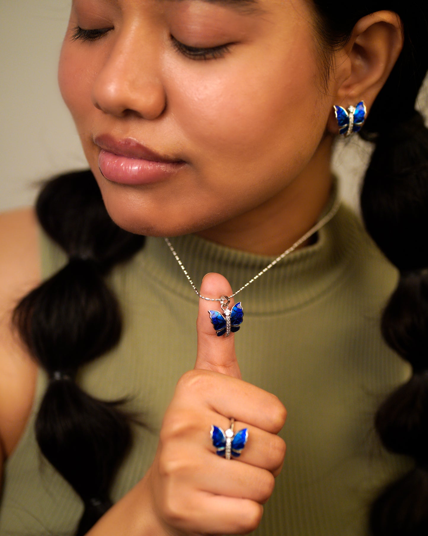 Oceanic Wings of Wonder Pendant Set