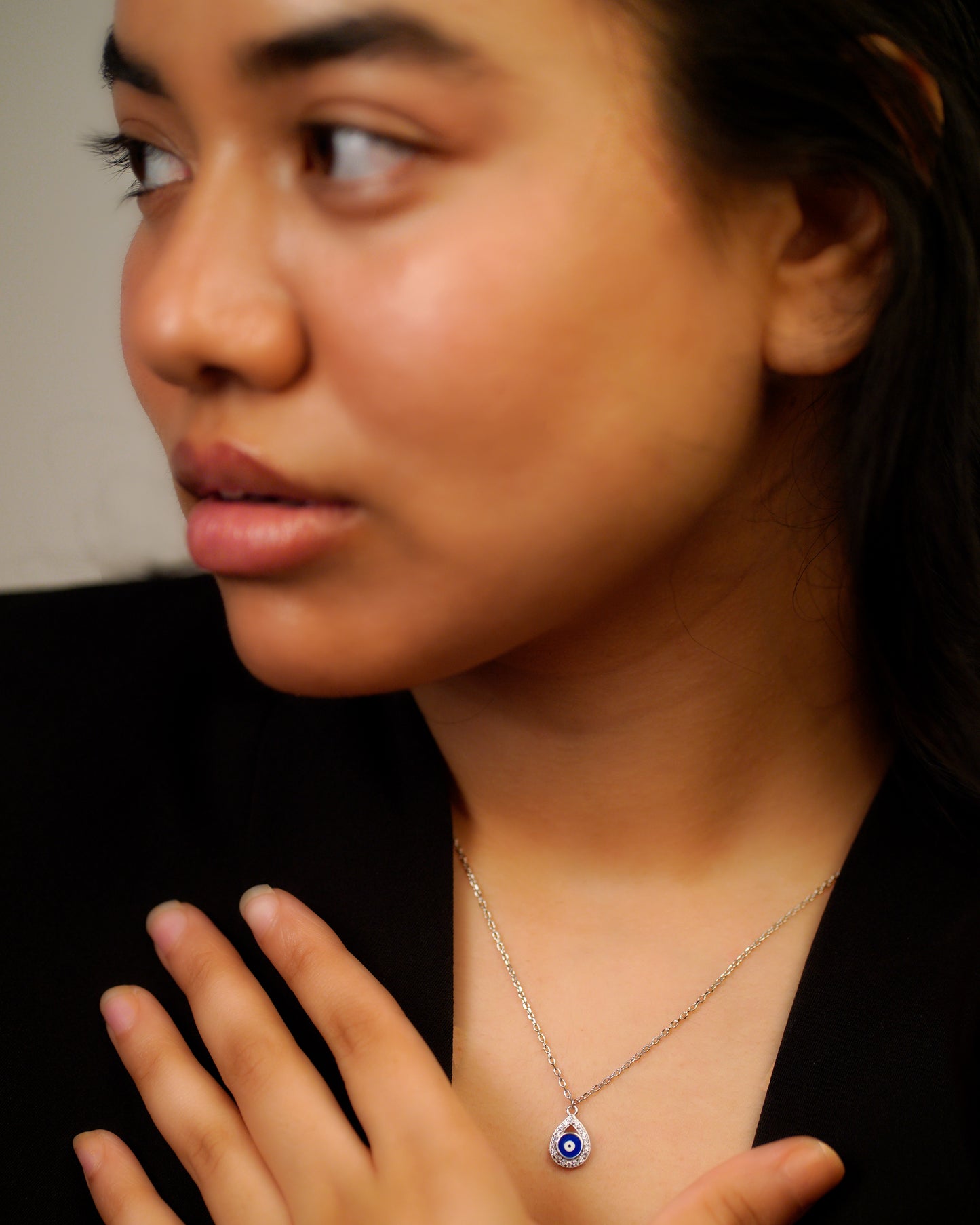 Azure Tear Warding Talisman Pendant