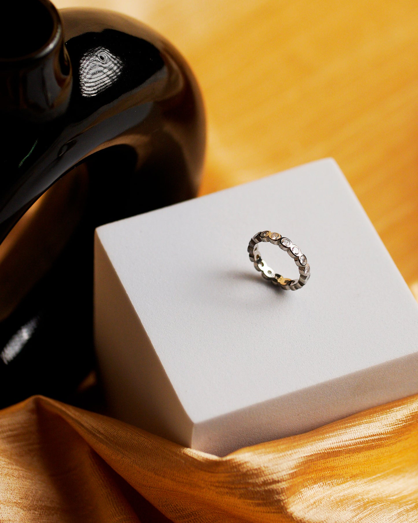 Moonlit Circle Ring