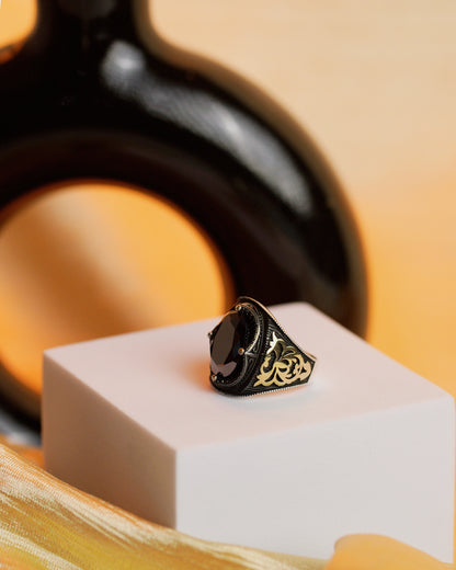 Olympian Black Stone Ring