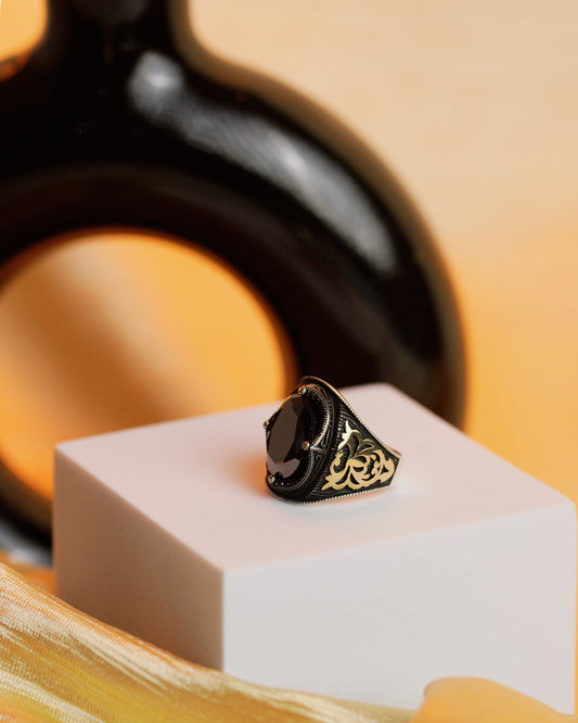 Olympian Black Stone Ring